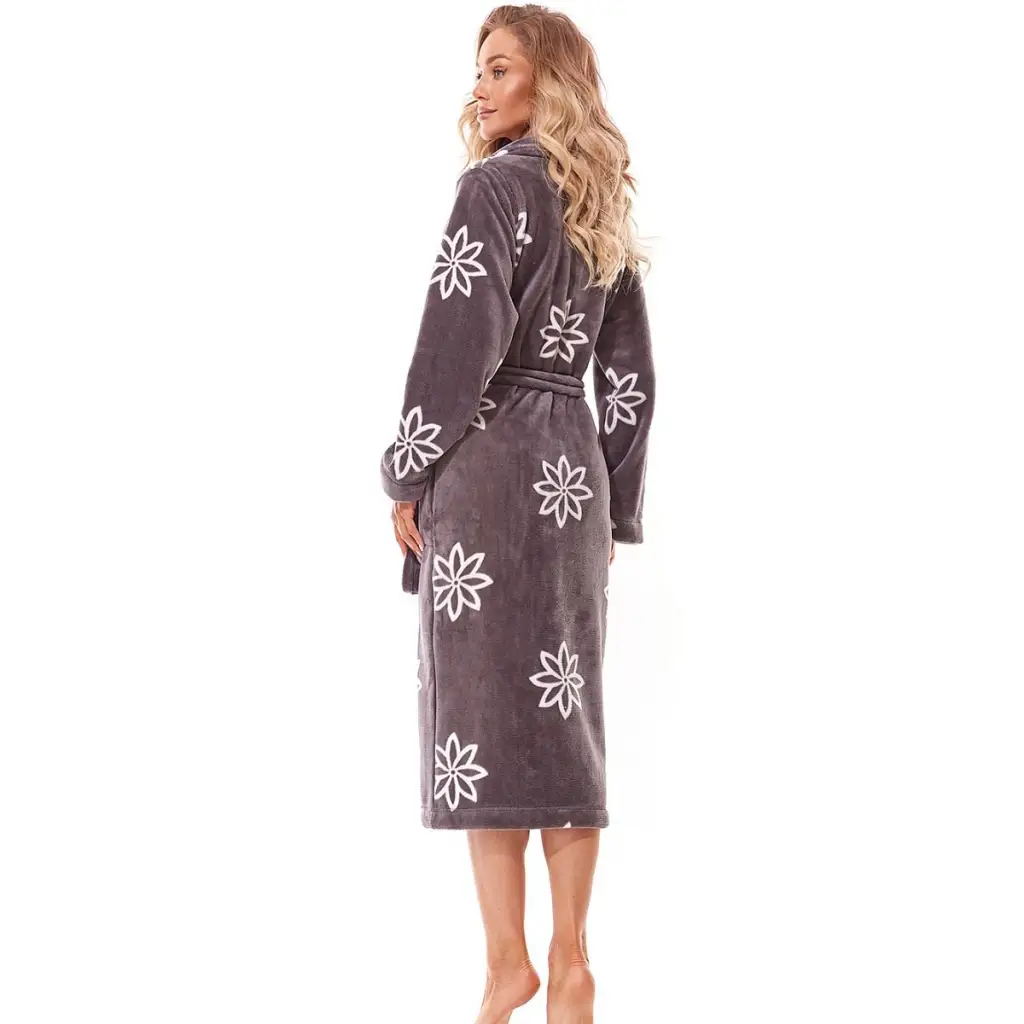 Bathrobe model 185307 Grey by L&L collection - Bathrobes