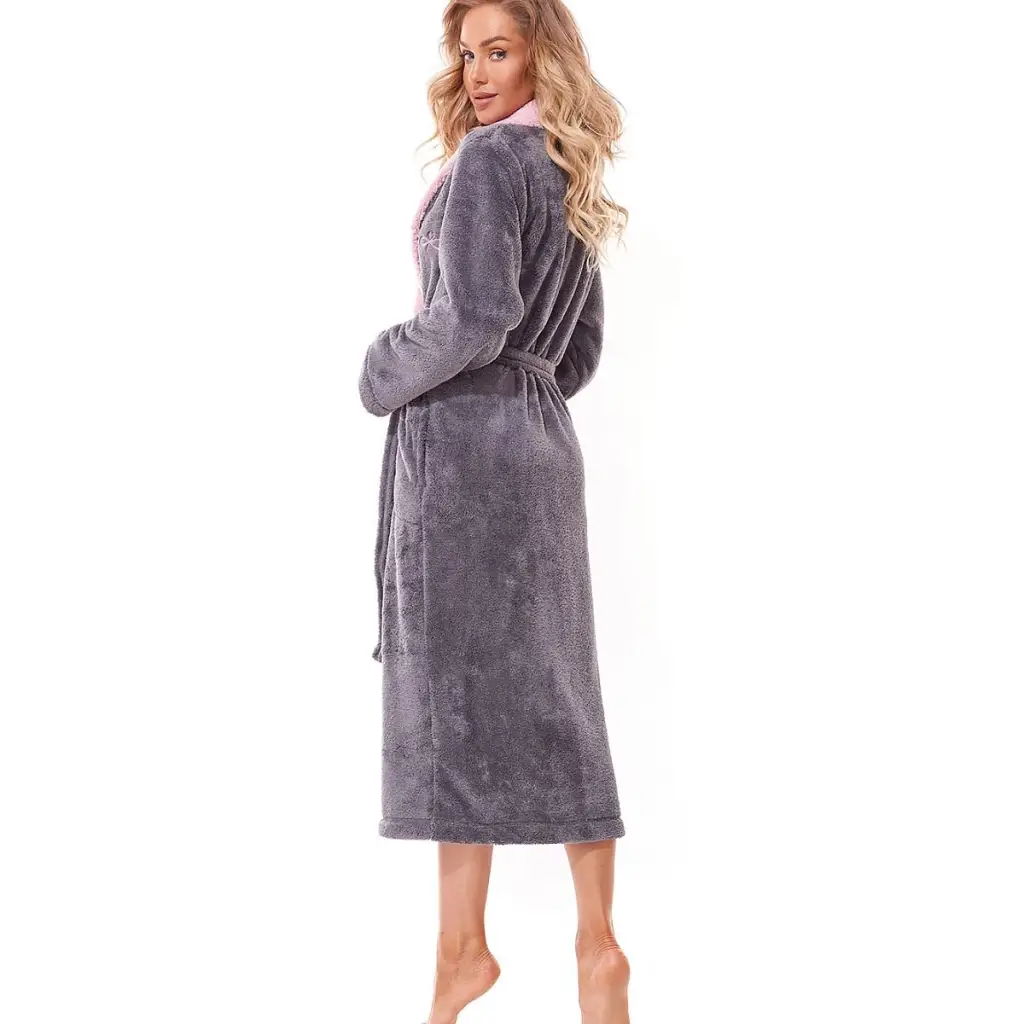 Bathrobe model 187517 Grey by L&L collection - Bathrobes