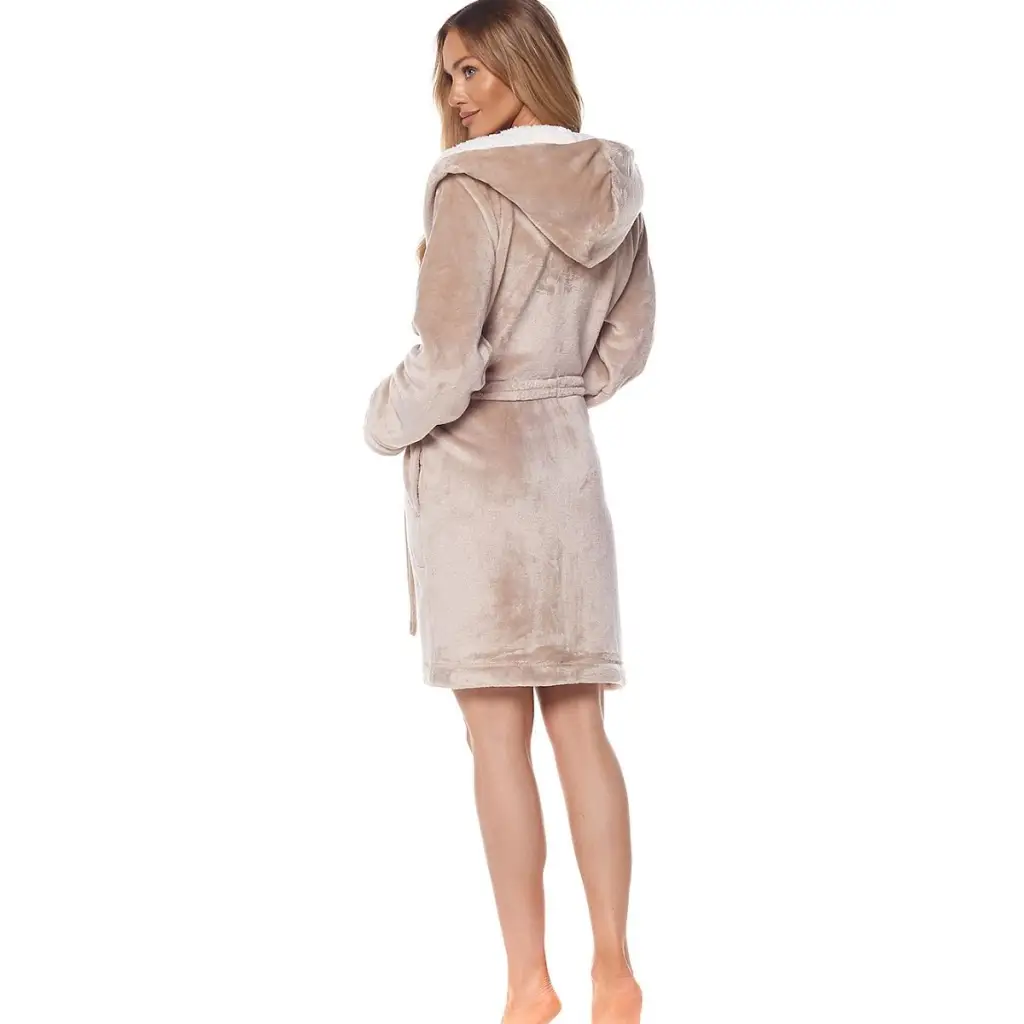 Bathrobe model 188086 Beige by L&L collection - Bathrobes