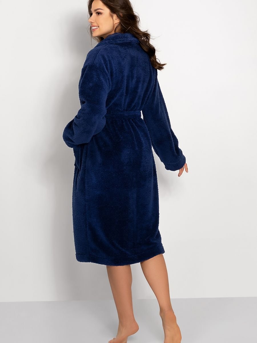 Bathrobe model 190626 Navy Blue by Momenti Per