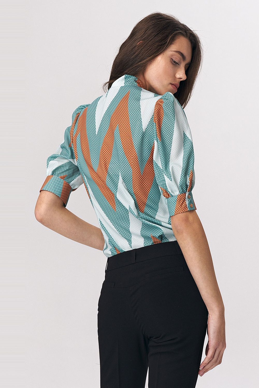 Blouse model 141291 Turquoise by Nife - Blouses