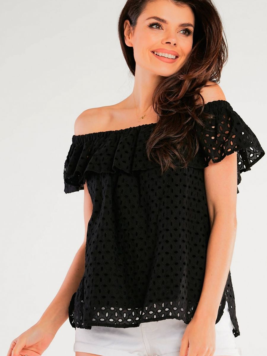 Blouse model 166802 Black by awama - Blouses