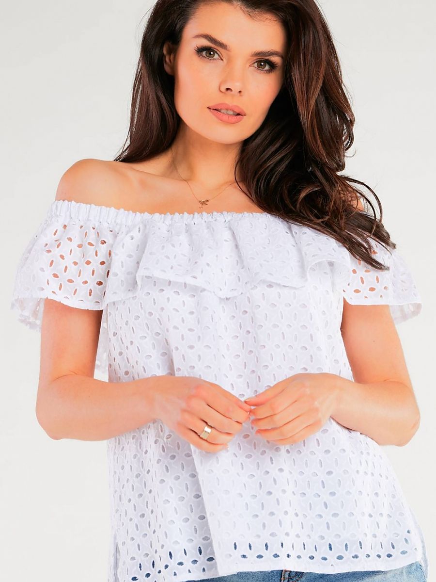 Blouse model 166803 White by awama - Blouses