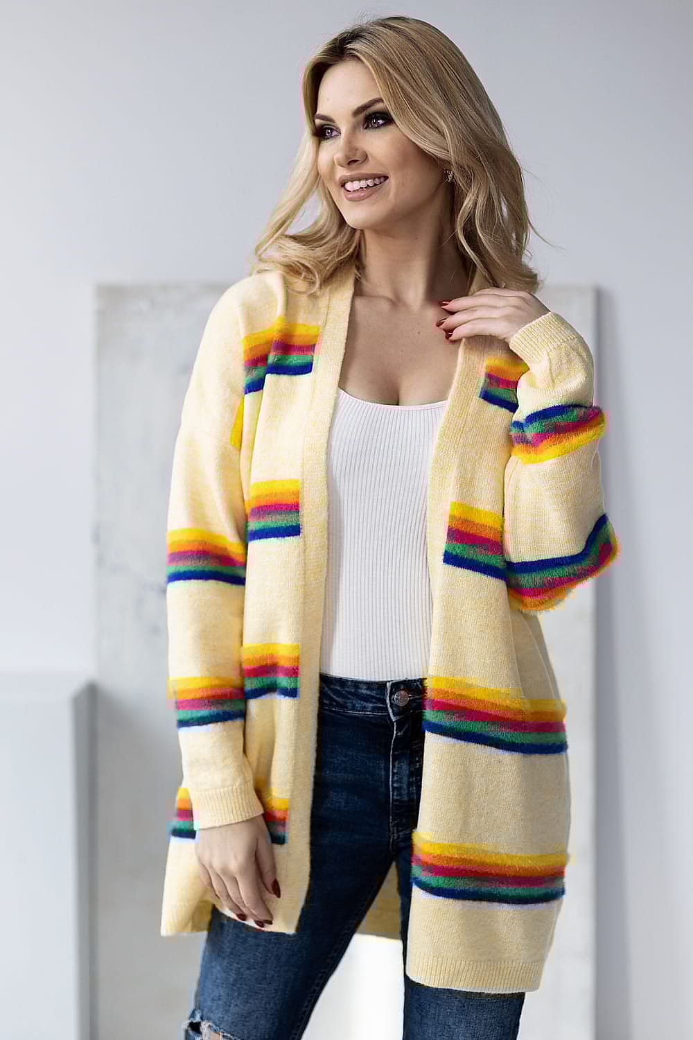 Cardigan model 178649 Multicolor by PeeKaBoo - One Size