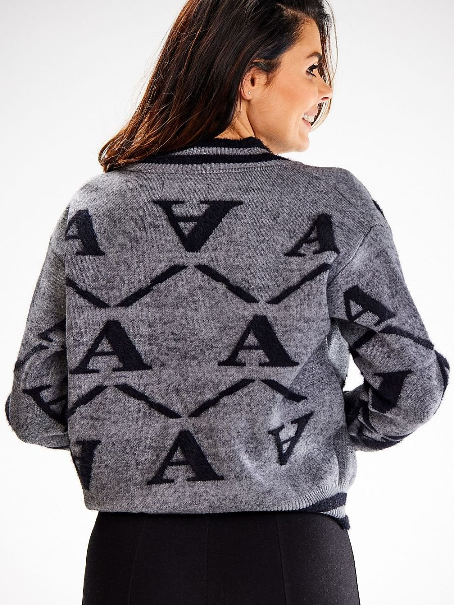 Cardigan model 187124 Grey by awama - One Size - Cardigans