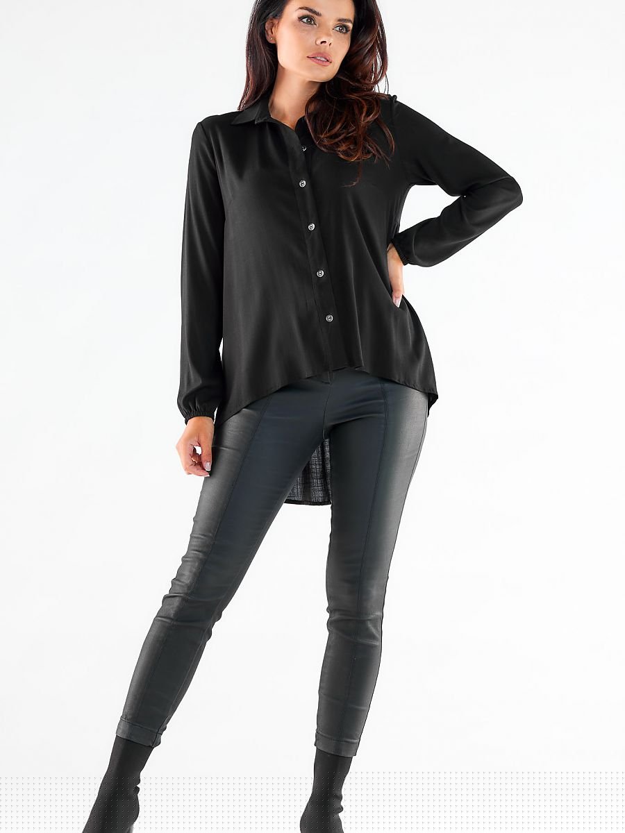Long sleeve shirt model 173915 Black by awama - Shirts