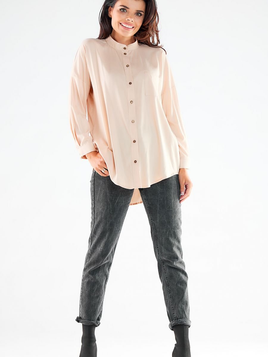 Long sleeve shirt model 173924 Beige by awama - Shirts