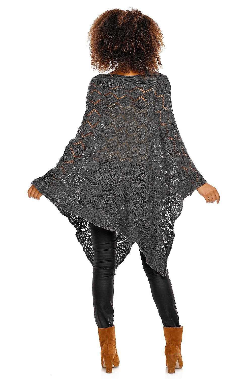 Poncho model 94521 Grey by PeeKaBoo - One Size Ponchos