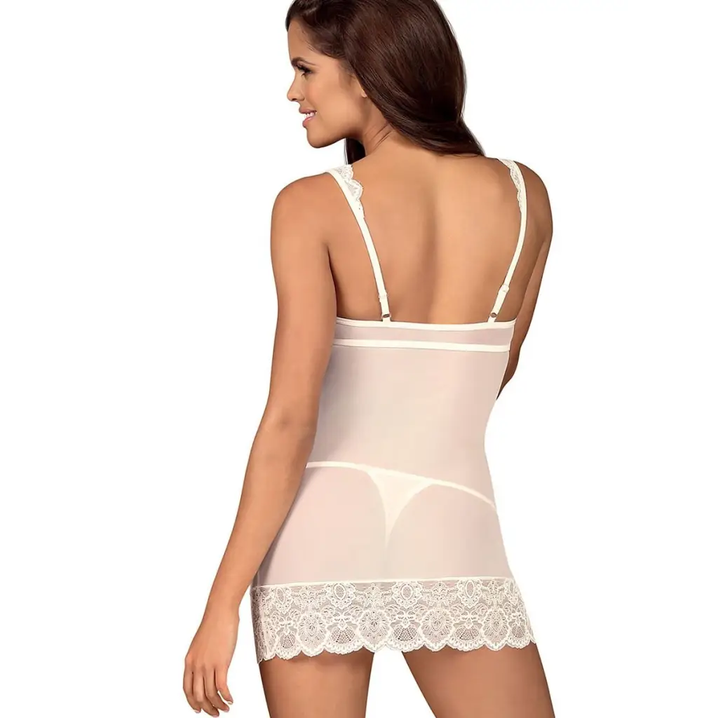 Sexy set model 144886 White by Obsessive - Chemise