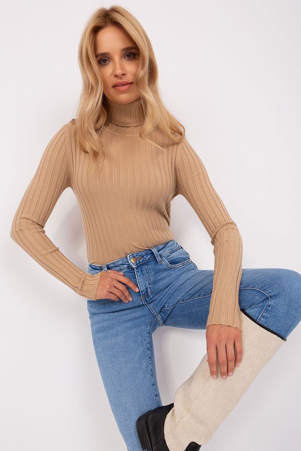 Turtleneck model 185551 Brown by Factory Price - Turtlenecks