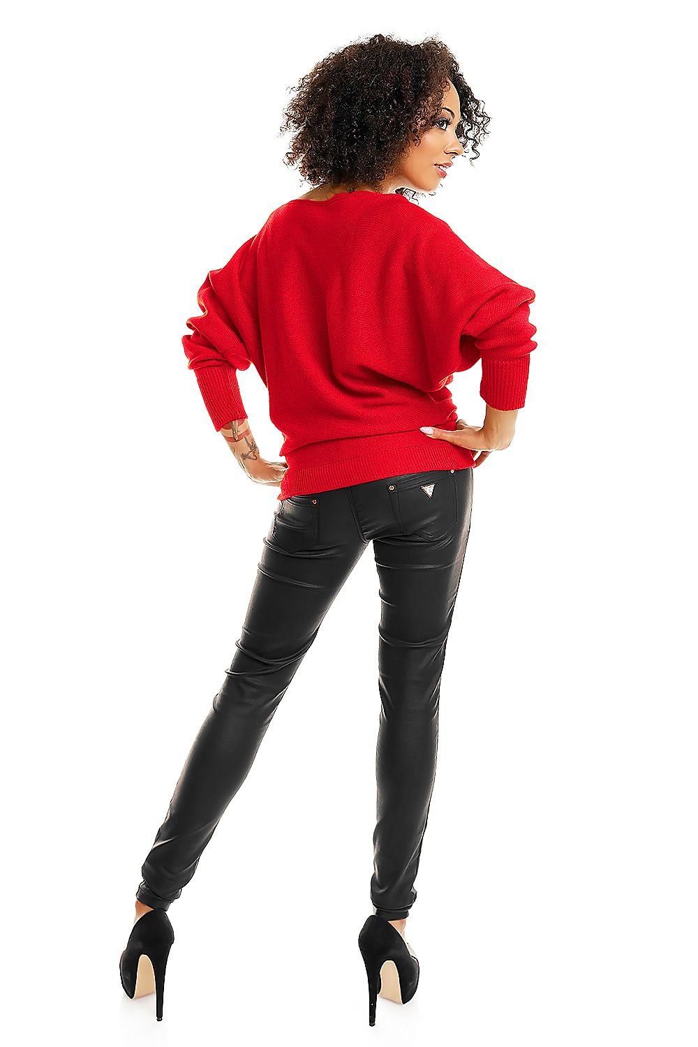 Bat style blouse model 84279 Red by PeeKaBoo - One Size