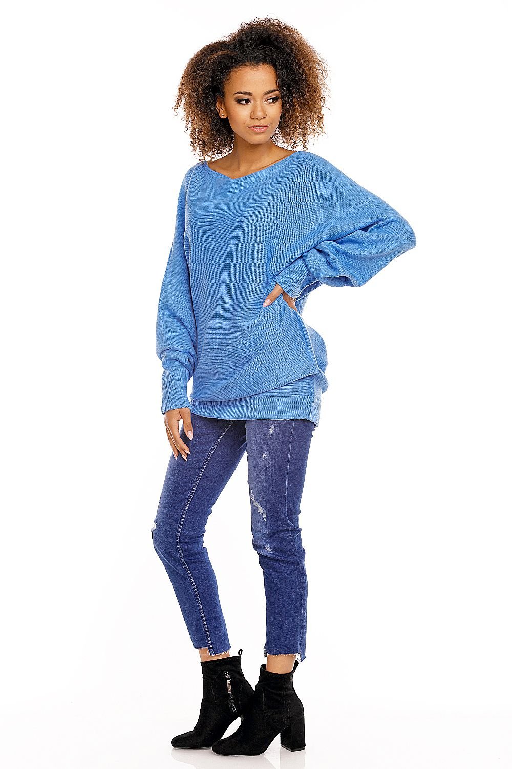 Bat style blouse model 94499 Blue by PeeKaBoo - One Size