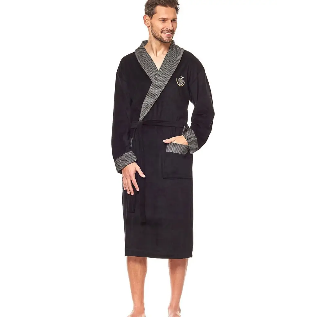 Bathrobe model 147701 Black by L&L collection - Men’s