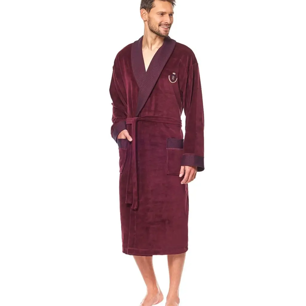 Bathrobe model 147703 Red by L&L collection - Men’s