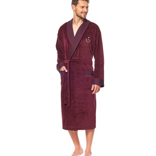 Bathrobe model 147703 Red by L&L collection - Men’s