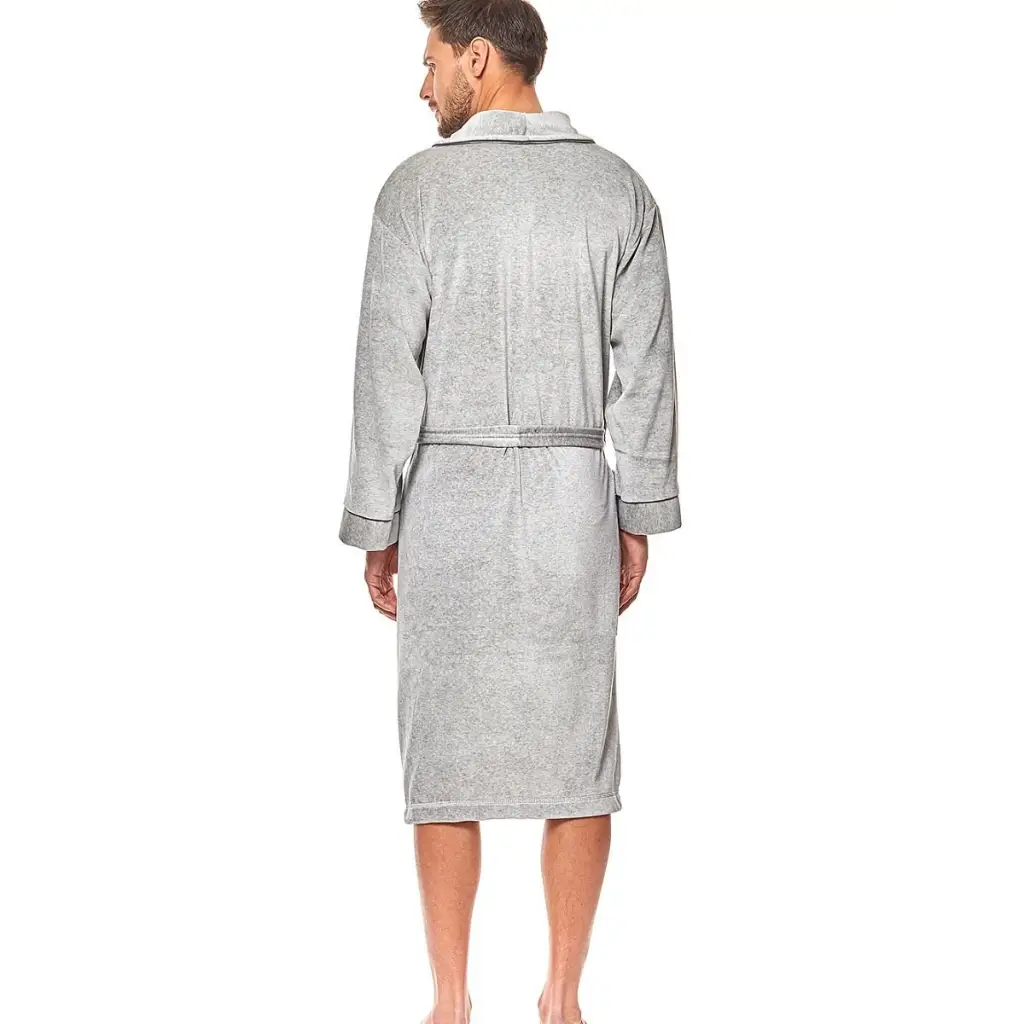 Bathrobe model 152625 Grey by L&L collection - Men’s