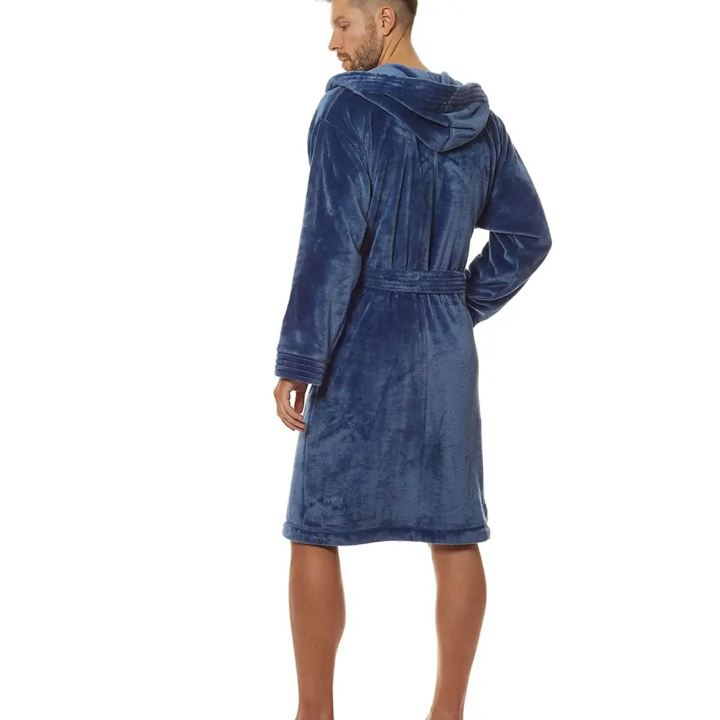 Bathrobe model 172792 Navy Blue by L&L collection - Men’s