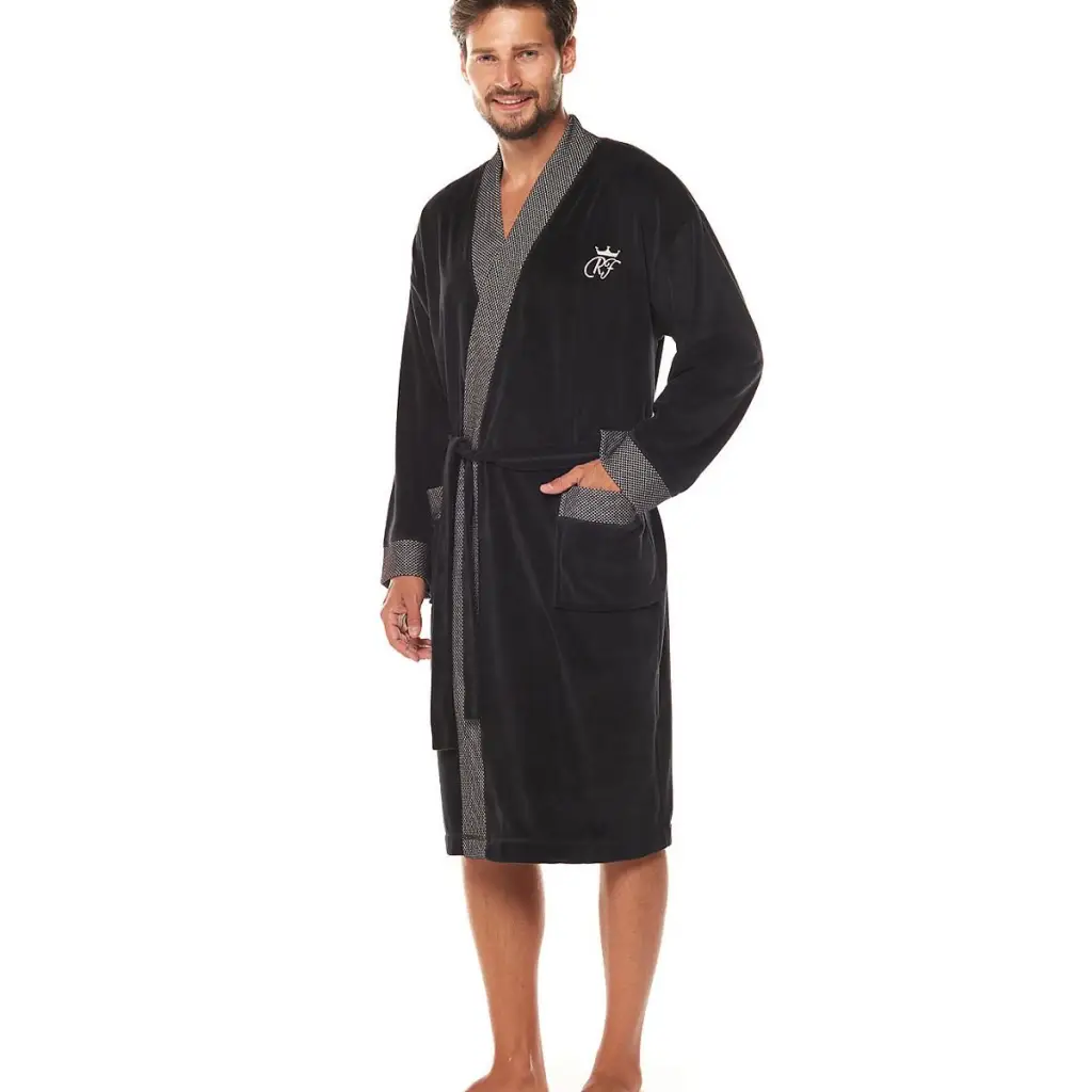 Bathrobe model 172794 Black by L&L collection - Men’s