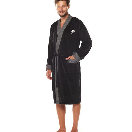 Bathrobe model 172794 Black by L&L collection - Men’s