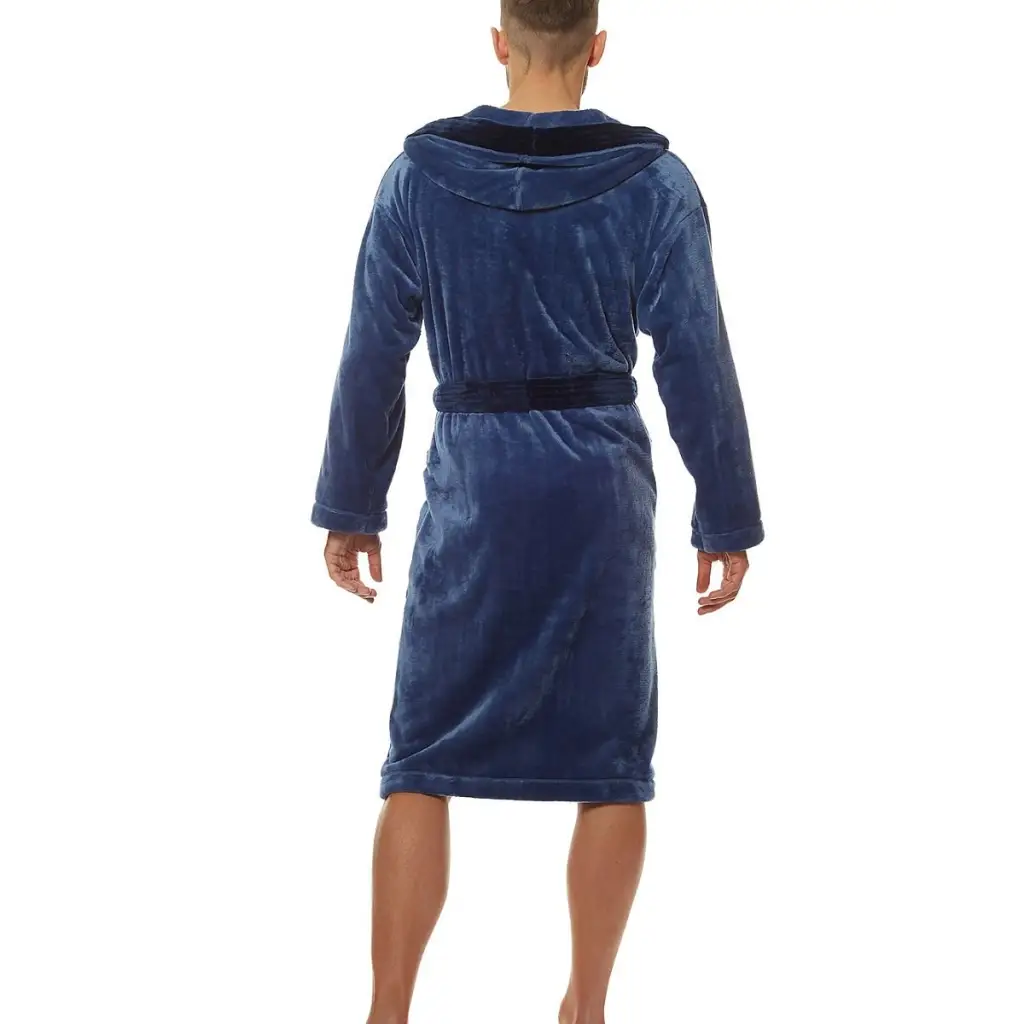 Bathrobe model 172796 Navy Blue by L&L collection - Men’s