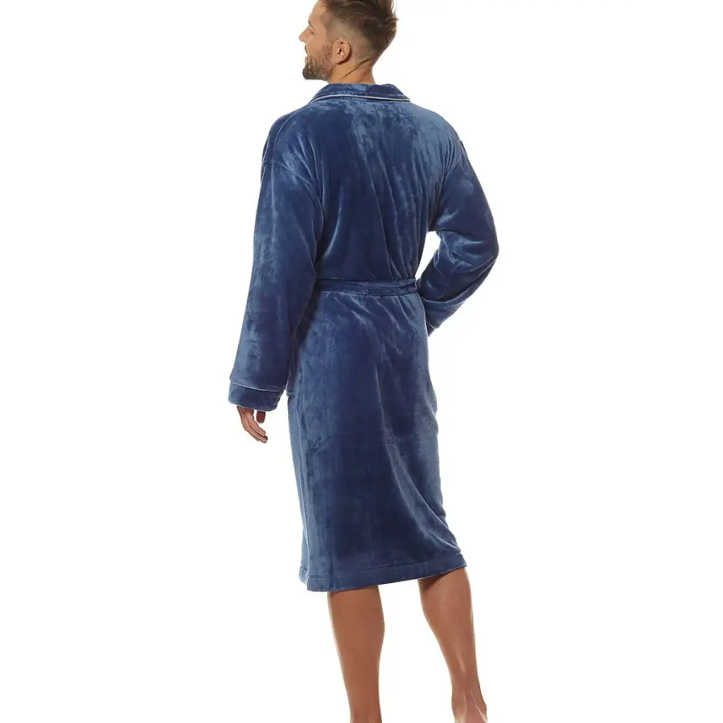 Bathrobe model 172798 Navy Blue by L&L collection - Men’s