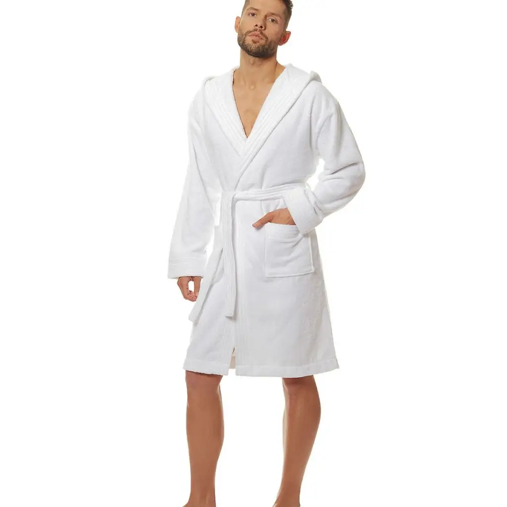 Bathrobe model 172801 White by L&L collection - Men’s