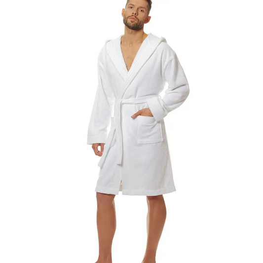 Bathrobe model 172801 White by L&L collection - Men’s