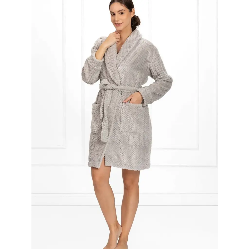 Bathrobe model 174662 Grey by Momenti Per Me - Bathrobes