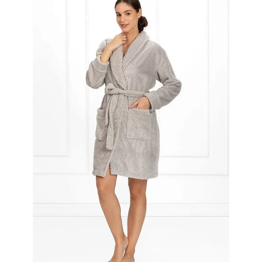 Bathrobe model 174662 Grey by Momenti Per Me - Bathrobes