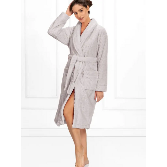 Bathrobe model 175041 Grey by Momenti Per Me - Bathrobes