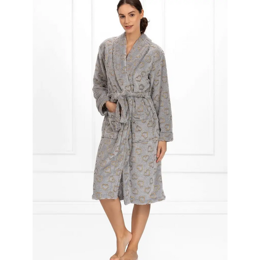 Bathrobe model 175515 Grey by Momenti Per Me - Bathrobes