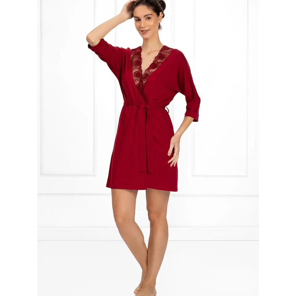 Bathrobe model 176521 Red by Momenti Per Me - Bathrobes