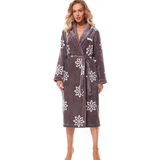 Bathrobe model 185307 Grey by L&L collection - Bathrobes