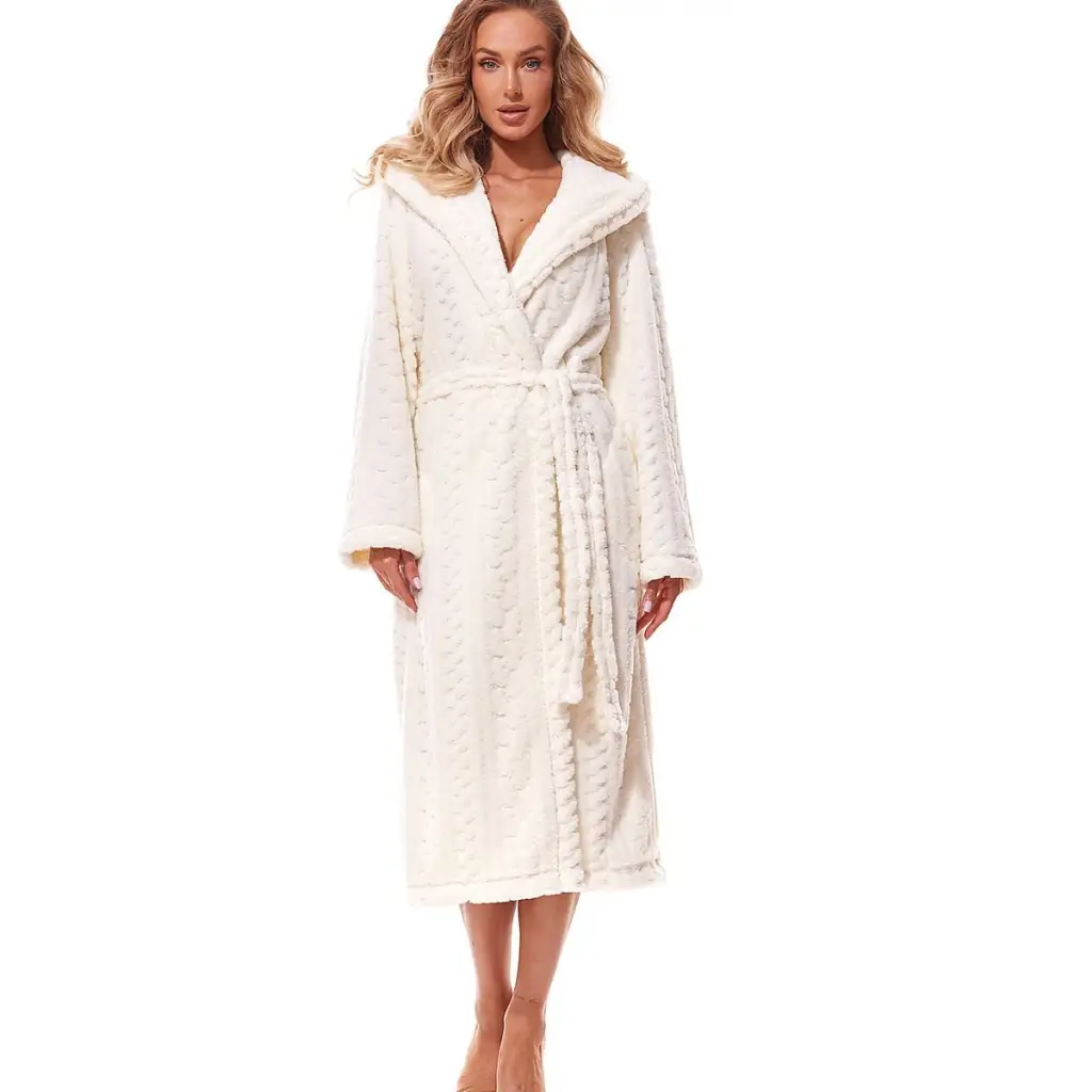 Bathrobe model 185309 Beige by L&L collection - Bathrobes