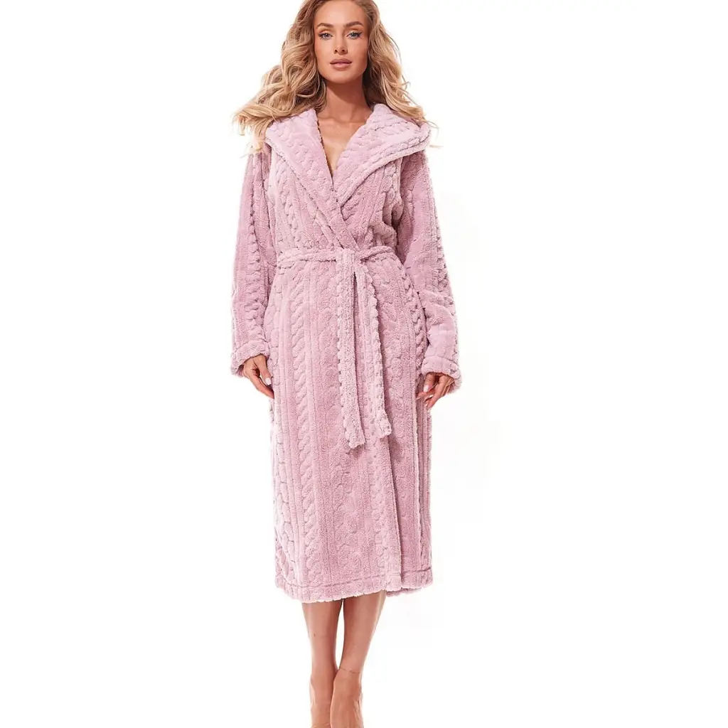 Bathrobe model 185310 Pink by L&L collection - Bathrobes