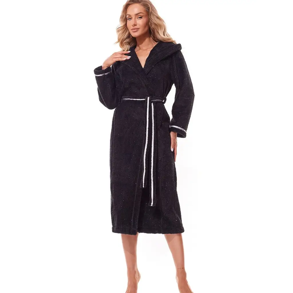 Bathrobe model 185311 Black by L&L collection - Bathrobes