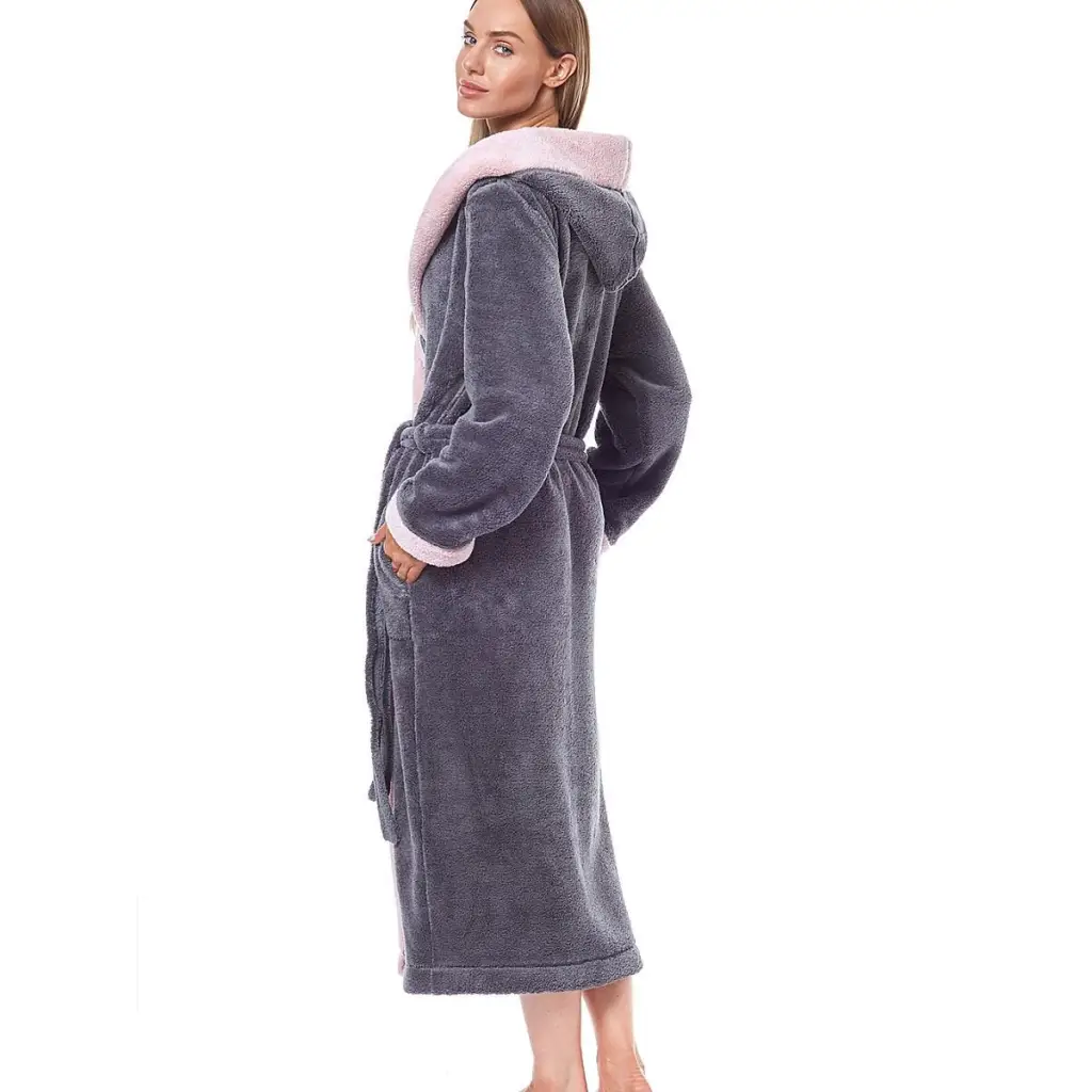 Bathrobe model 186213 Grey by L&L collection - Bathrobes