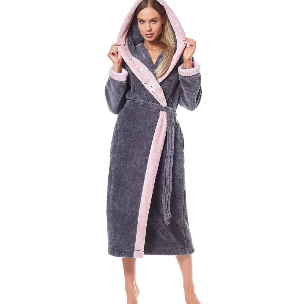 Bathrobe model 186213 Grey by L&L collection - Bathrobes