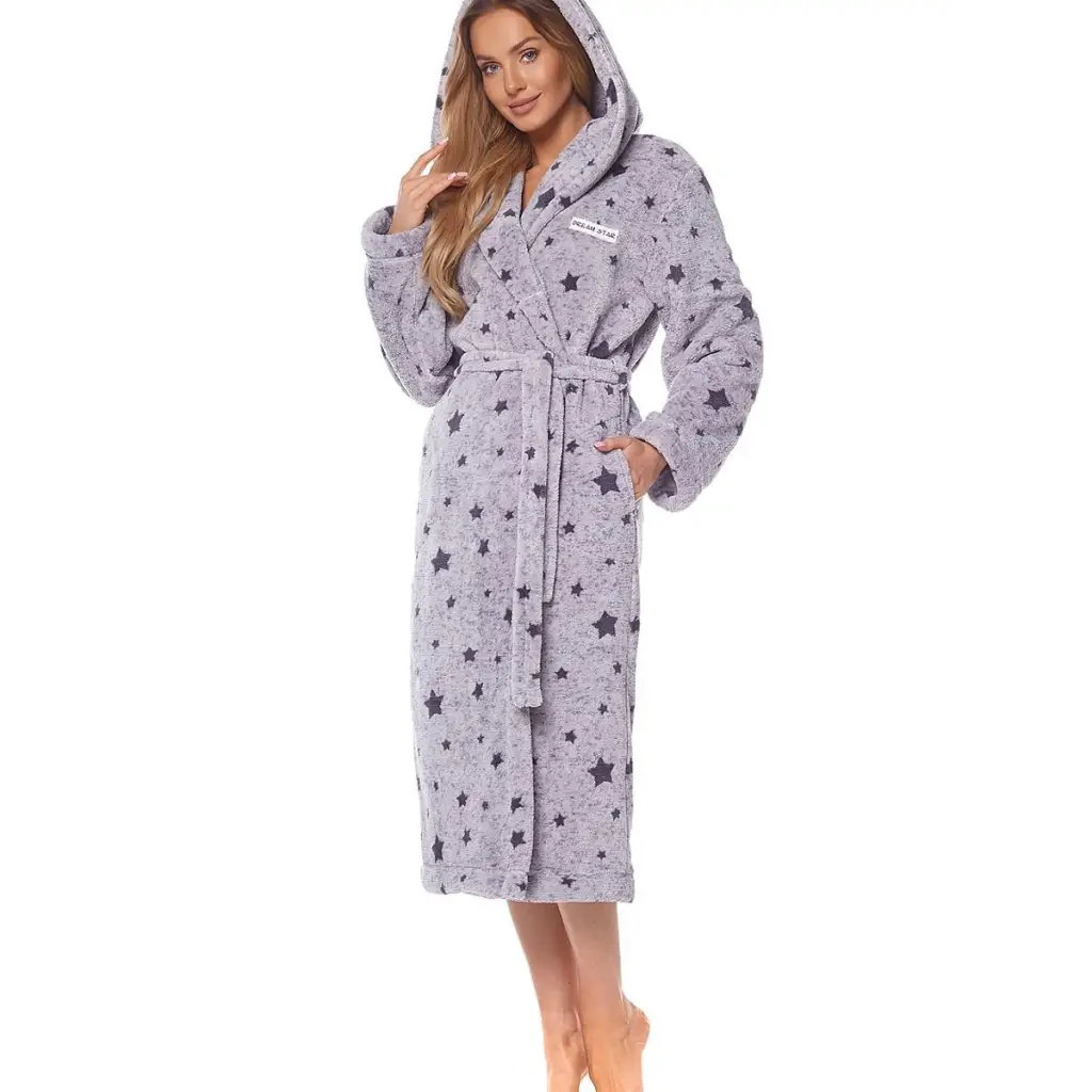 Bathrobe model 186214 Grey by L&L collection - Bathrobes