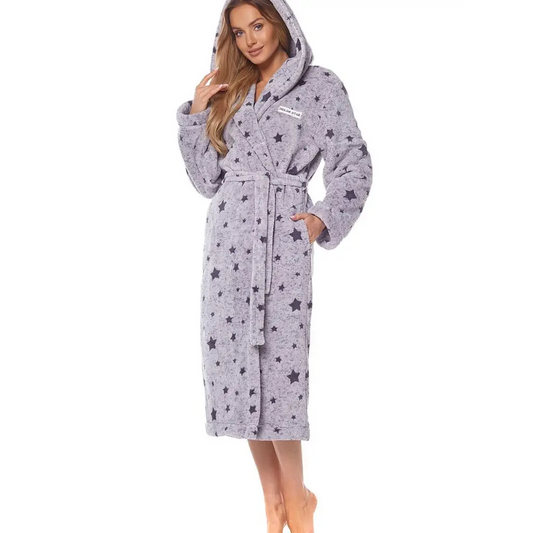 Bathrobe model 186214 Grey by L&L collection - Bathrobes