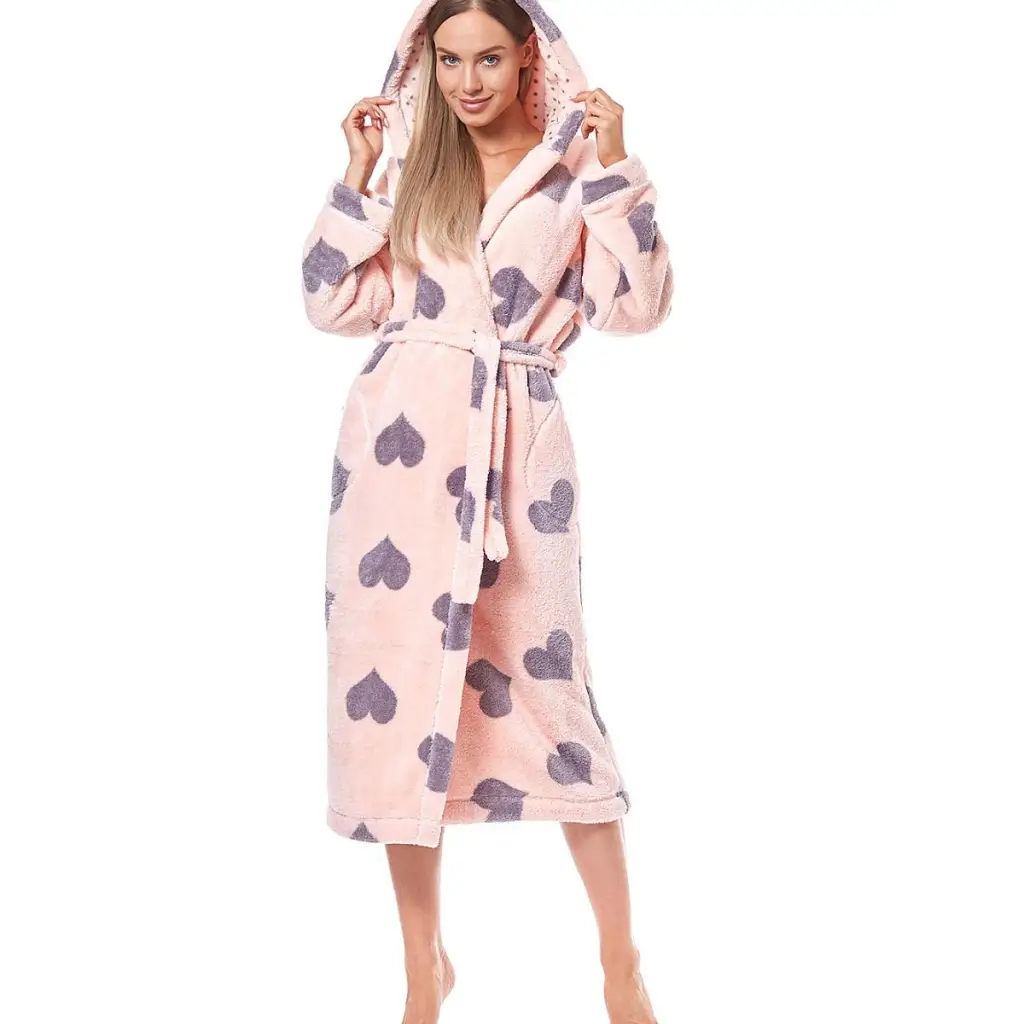 Bathrobe model 186215 Pink by L&L collection - Bathrobes