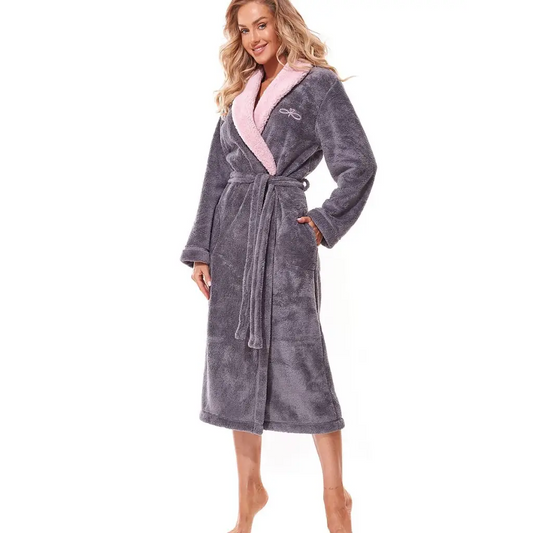 Bathrobe model 187517 Grey by L&L collection - Bathrobes