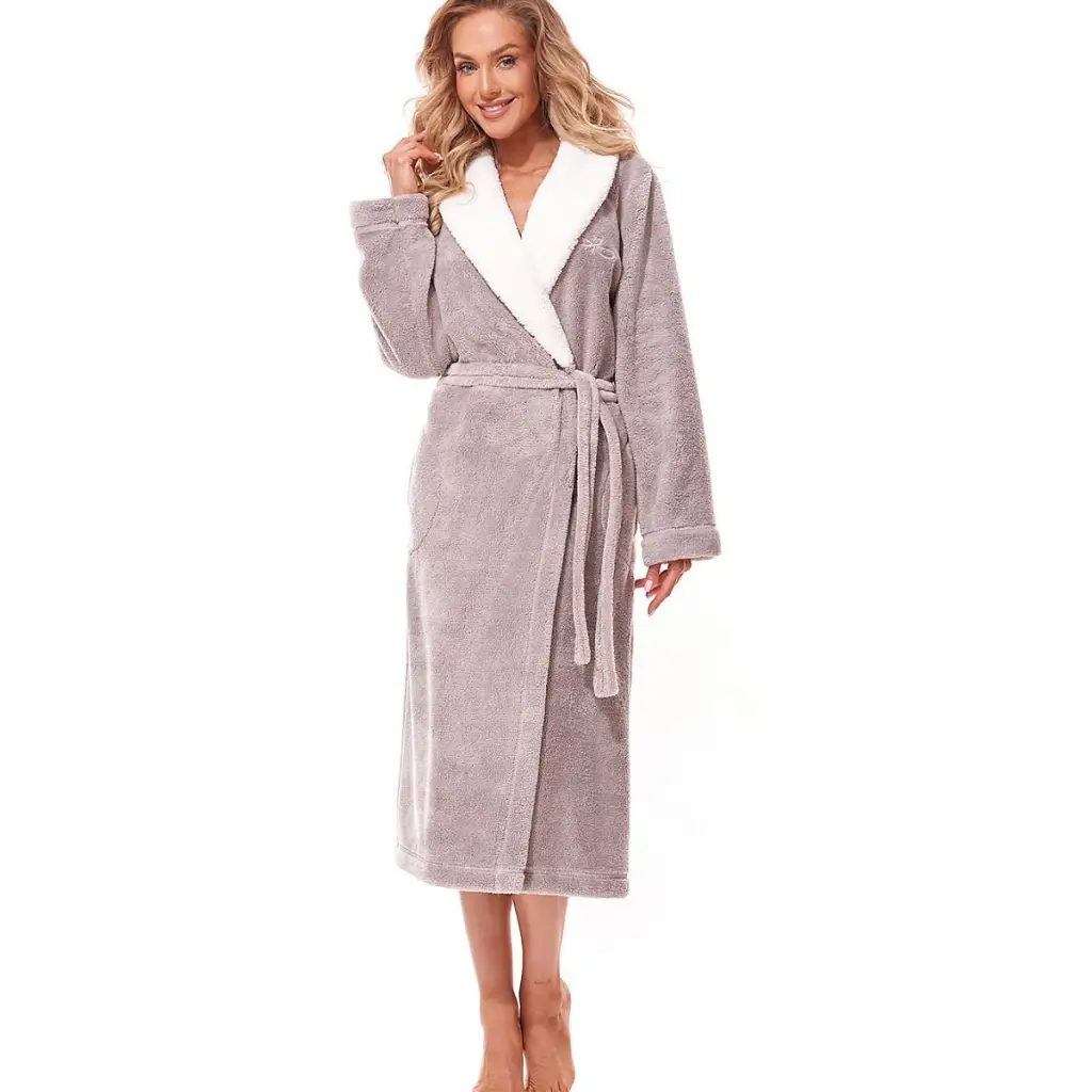 Bathrobe model 188079 Beige by L&L collection - Bathrobes