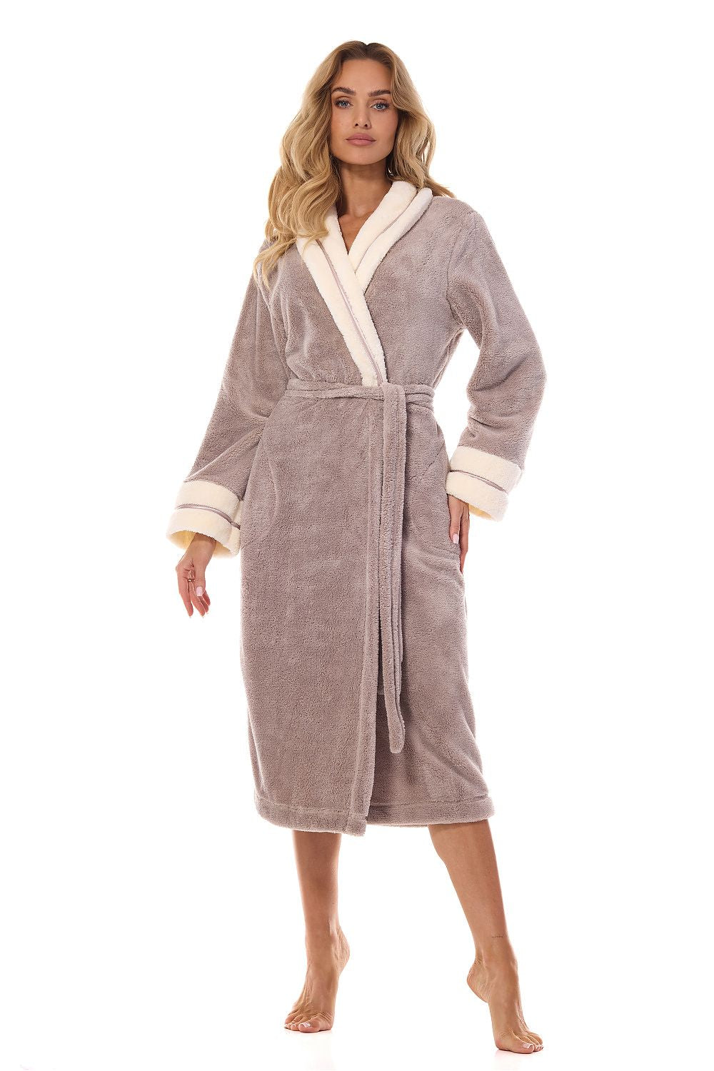 Bathrobe model 199362 Beige by L&L collection - Bathrobes