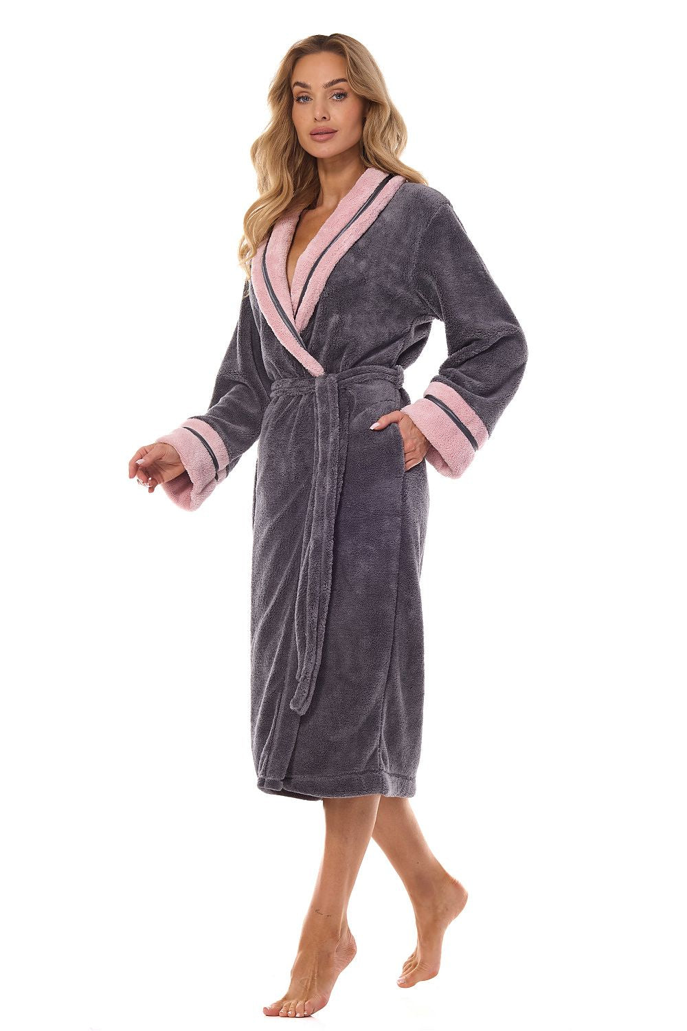 Bathrobe model 199363 Grey by L&L collection - Bathrobes