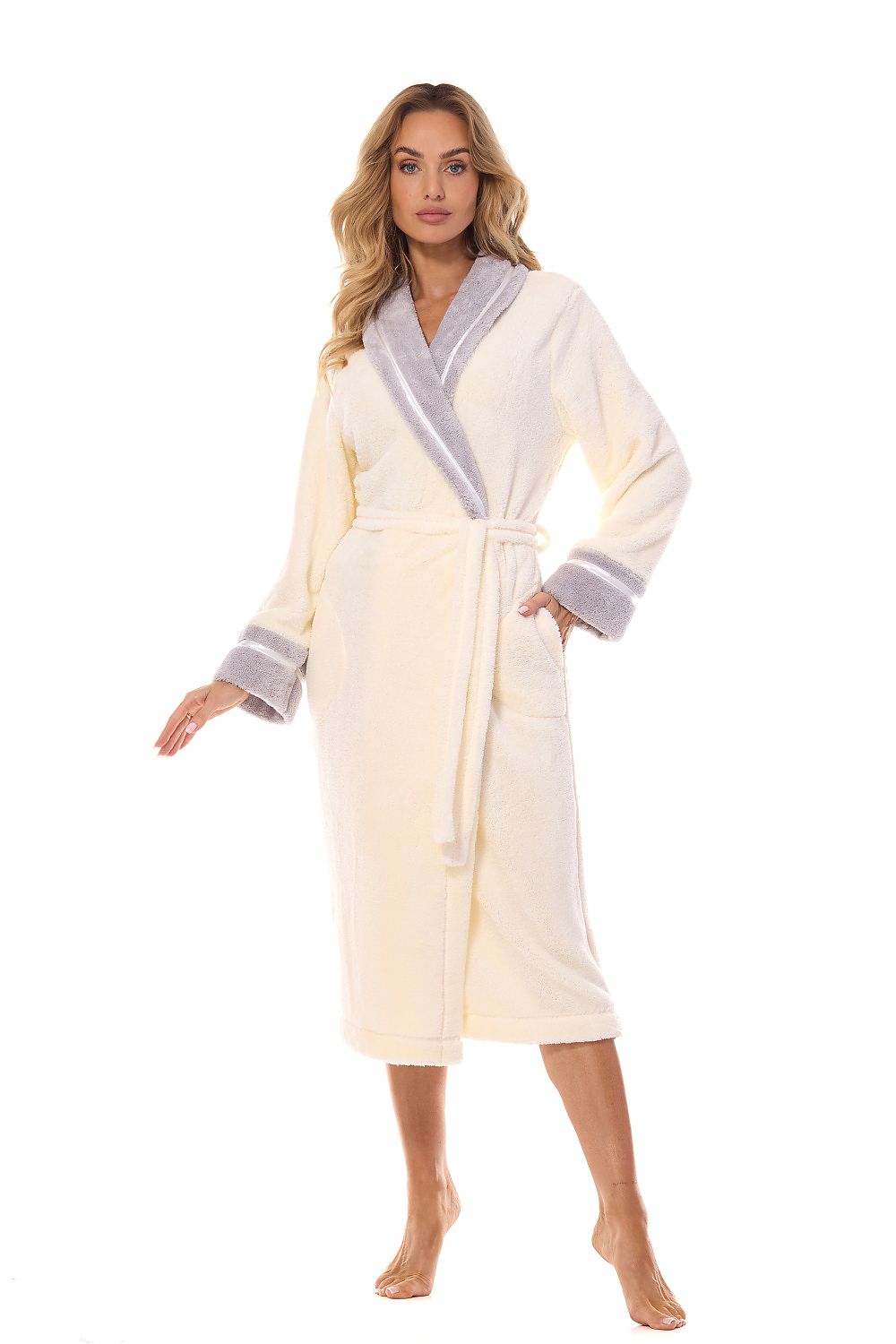 Bathrobe model 199364 Beige by L&L collection - Bathrobes