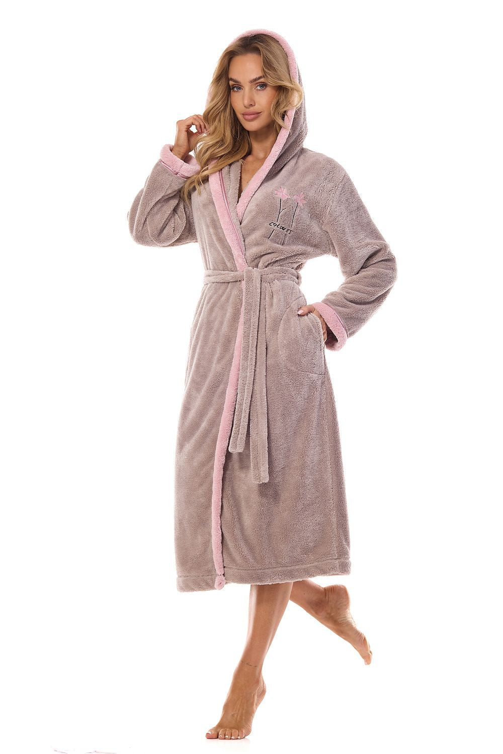 Bathrobe model 199366 Beige by L&L collection - Bathrobes