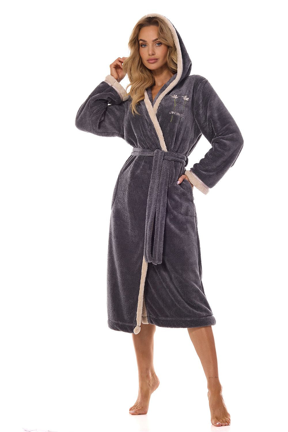 Bathrobe model 199367 Grey by L&L collection - Bathrobes