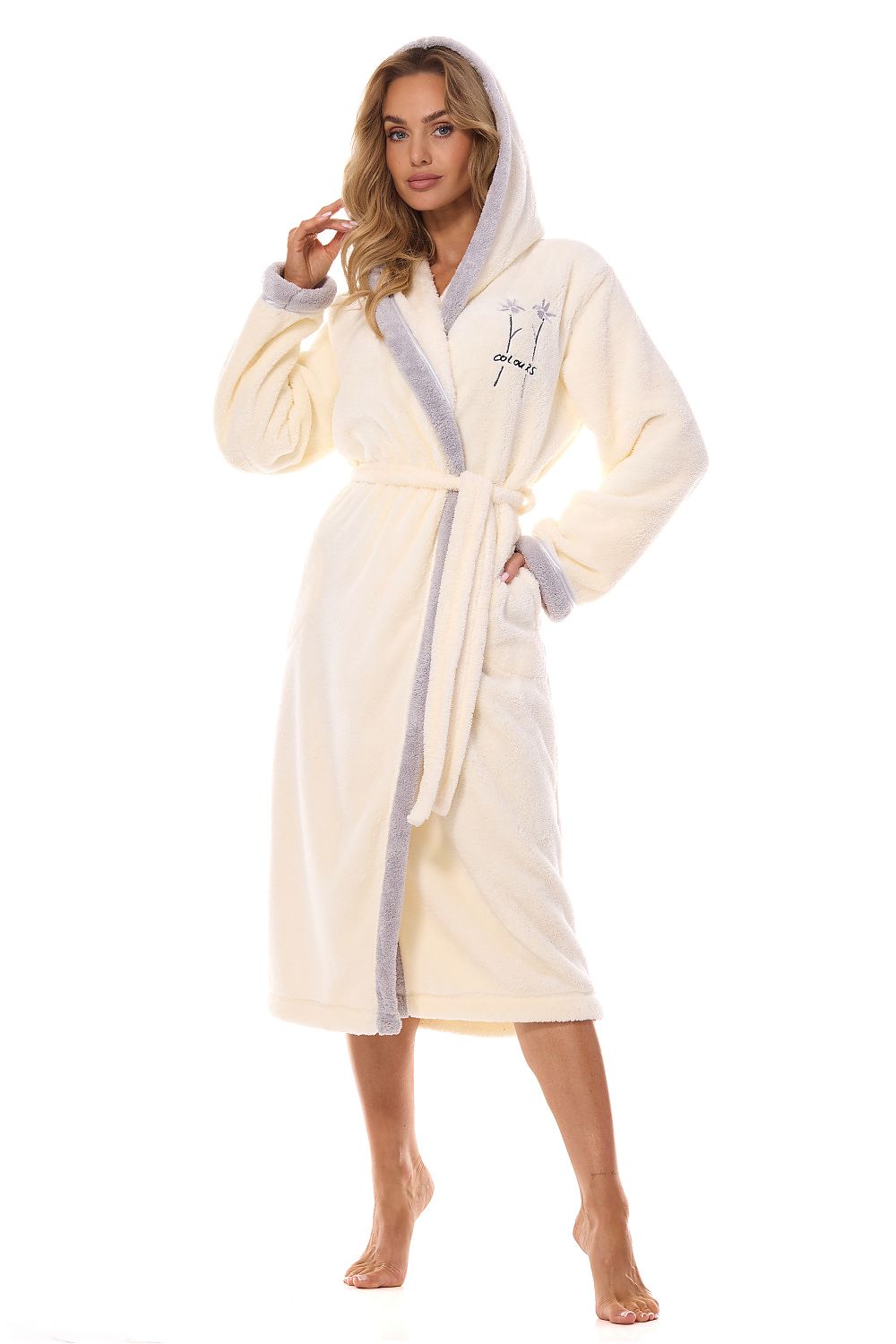 Bathrobe model 199368 Beige by L&L collection - Bathrobes