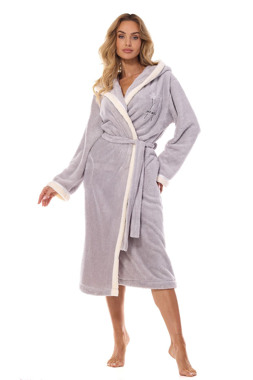 Bathrobe model 199369 Grey by L&L collection - Bathrobes